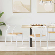 Sedia da pranzo 2 pcs Bianco e Naturale Legno di gomma solido 42020416