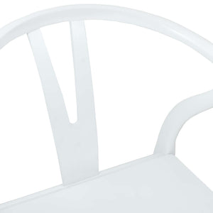 Sedia da pranzo 2 pcs Bianco e Bianco Legno di gomma solido 42020417
