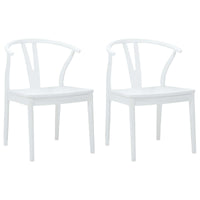 Sedia da pranzo 2 pcs Bianco e Bianco Legno di gomma solido 42020417