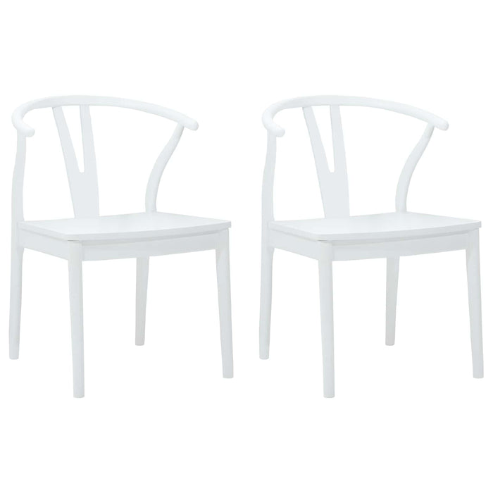 Sedia da pranzo 2 pcs Bianco e Bianco Legno di gomma solido 42020417