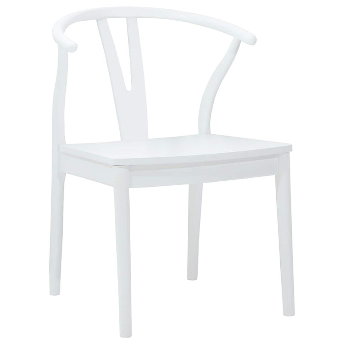 Sedia da pranzo 2 pcs Bianco e Bianco Legno di gomma solido 42020417