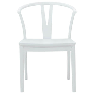Sedia da pranzo 2 pcs Bianco e Bianco Legno di gomma solido 42020417