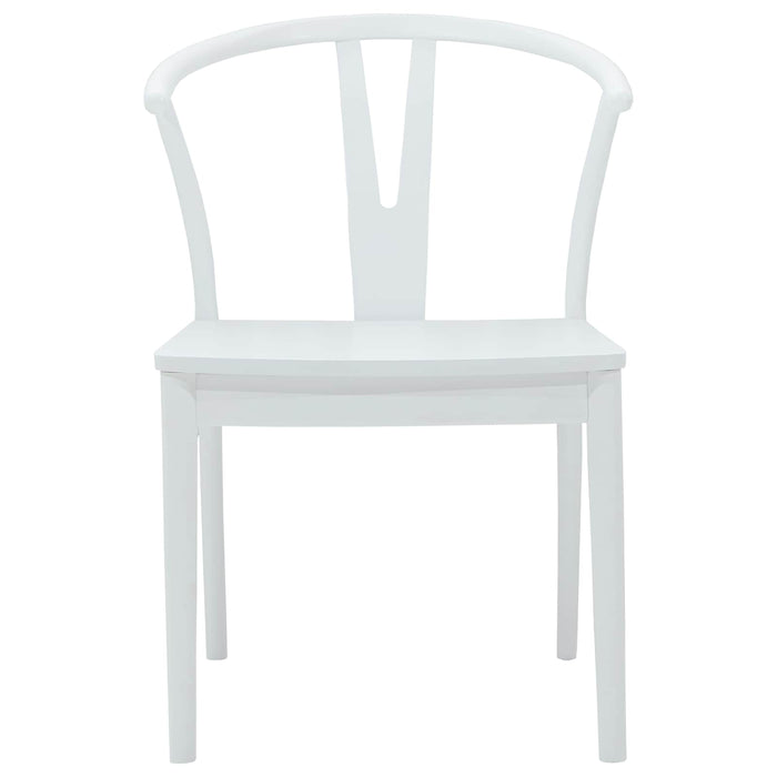 Sedia da pranzo 2 pcs Bianco e Bianco Legno di gomma solido 42020417