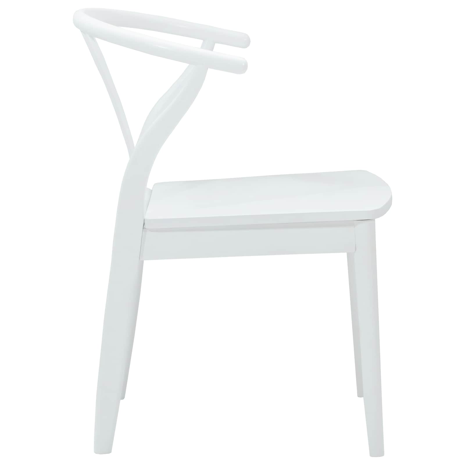 Sedia da pranzo 2 pcs Bianco e Bianco Legno di gomma solido 42020417