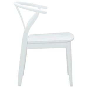 Sedia da pranzo 2 pcs Bianco e Bianco Legno di gomma solido 42020417