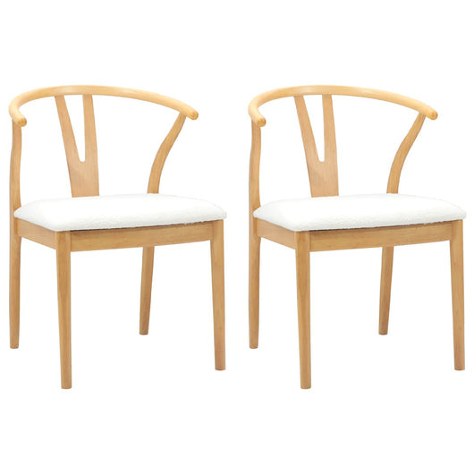 Sedia da pranzo 2 pcs Naturale e chiaro Legno di gomma solido 42020419