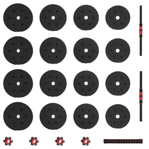 Set di Manubri 2-in-1 Nero e Rosso 121 x 19,5 x 19,5 cm 42023465