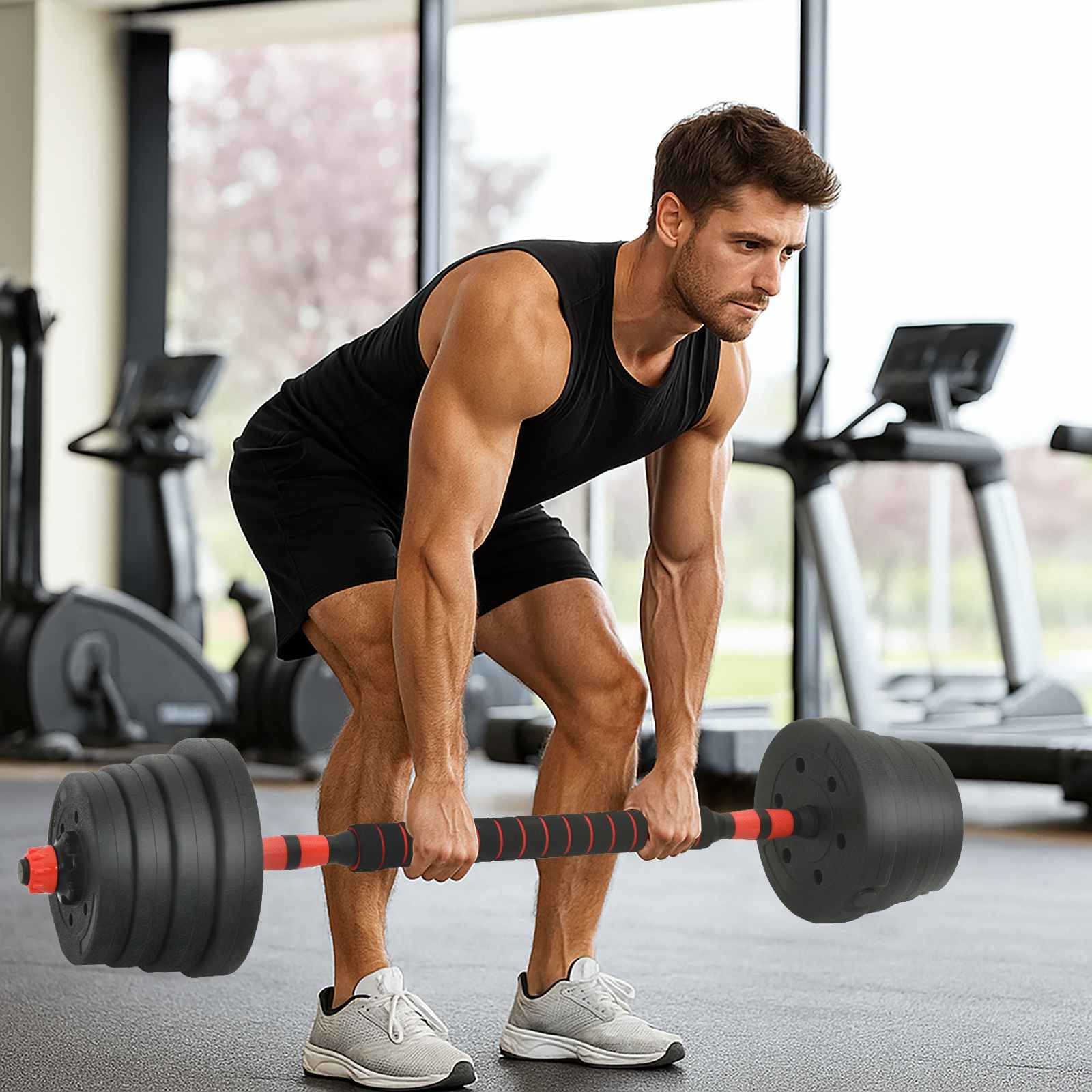 Set di Manubri 4-in-1 Nero e Rosso 121 x 19,5 x 19,5 cm 42023469