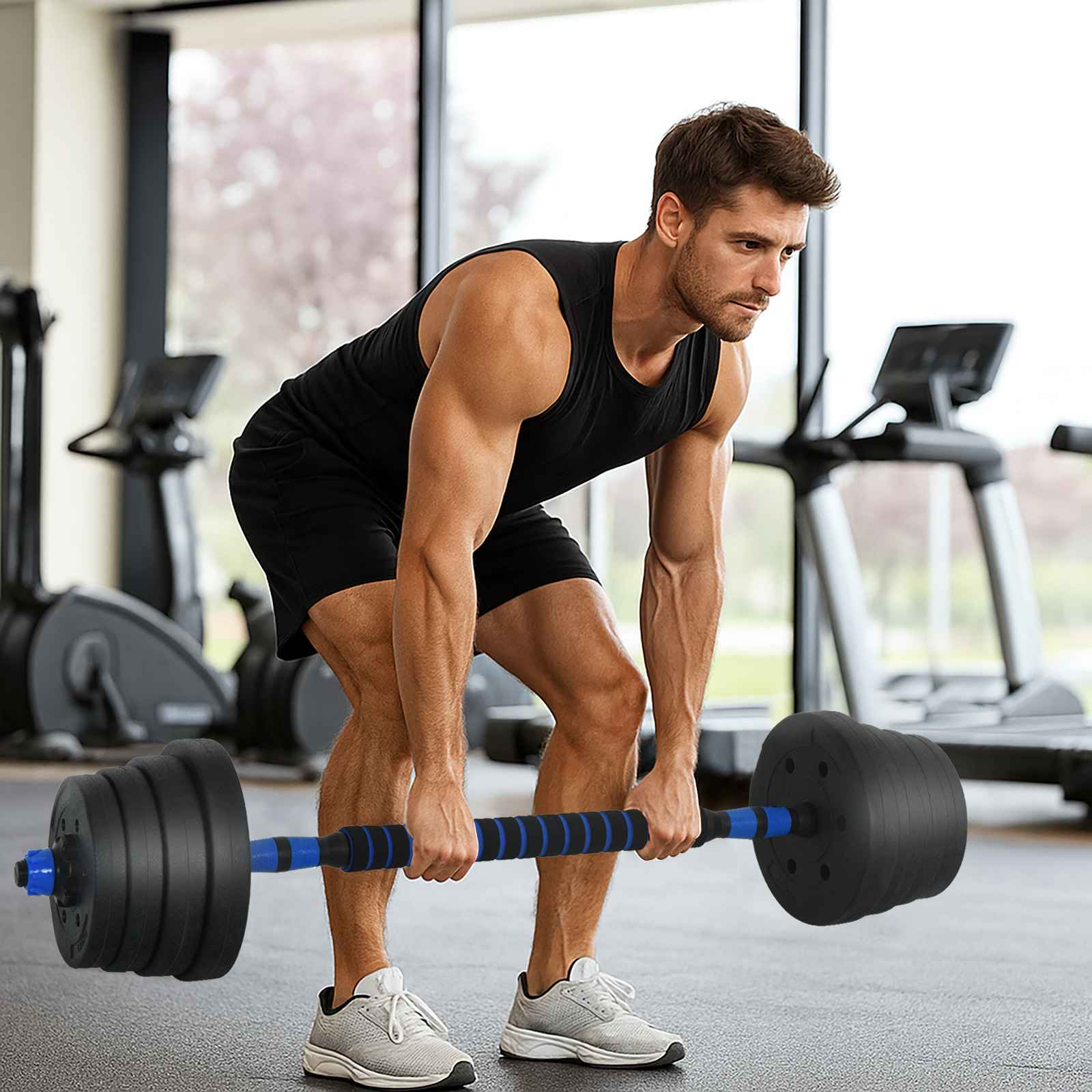 Set di Manubri 4-in-1 Nero e Blu 121 x 19,5 x 19,5 cm 42023470