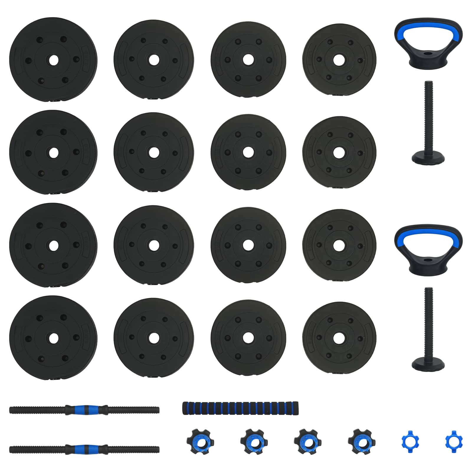 Set di Manubri 4-in-1 Nero e Blu 121 x 19,5 x 19,5 cm 42023470