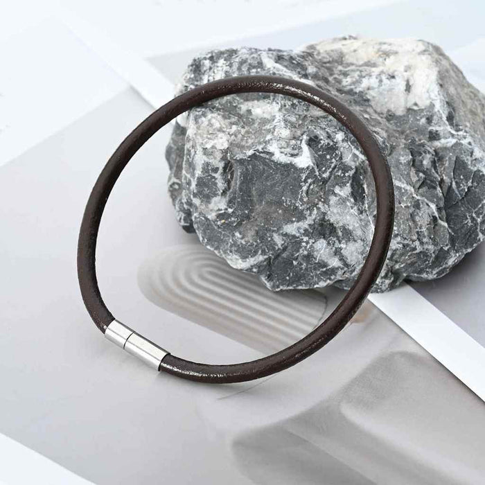 Cordino in Pelle Marrone Scuro Ø5 mm x 5 m Pelle 42021988