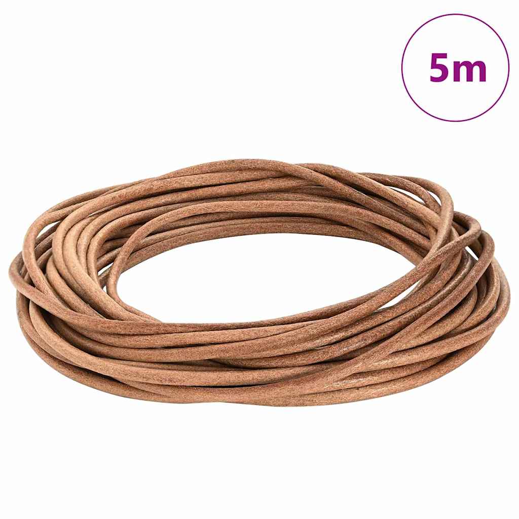 Cordino in Pelle Marrone Ø4 mm x 5 m Pelle 42022027