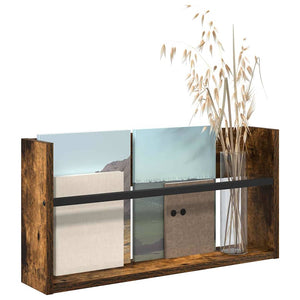 Scaffale per riviste Rovere fumé 60 x 12 x 30 cm 890796