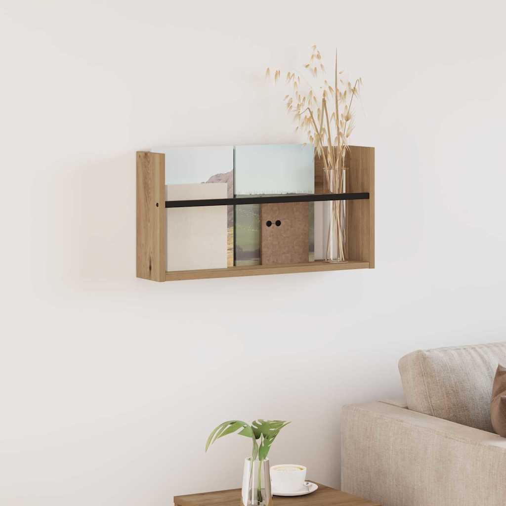 Scaffale per riviste Rovere artigianale 60 x 12 x 30 cm 890802