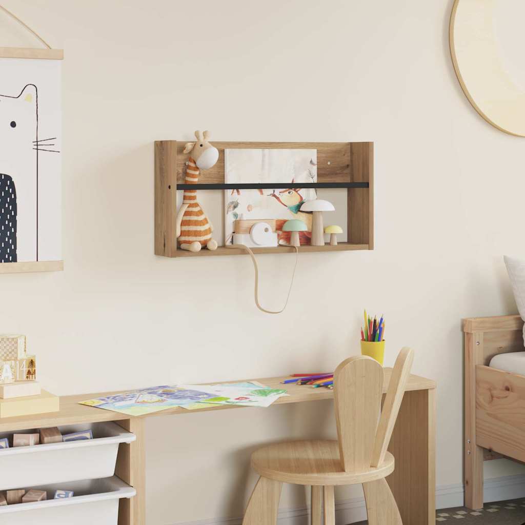 Scaffale per riviste Rovere artigianale 60 x 12 x 30 cm 890802