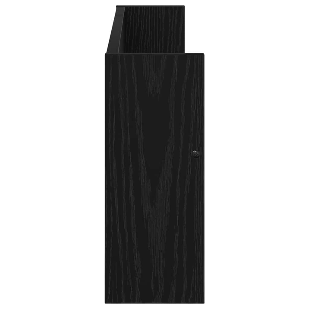 Scaffale per riviste Rovere Nero 80 x 12 x 30 cm 890804