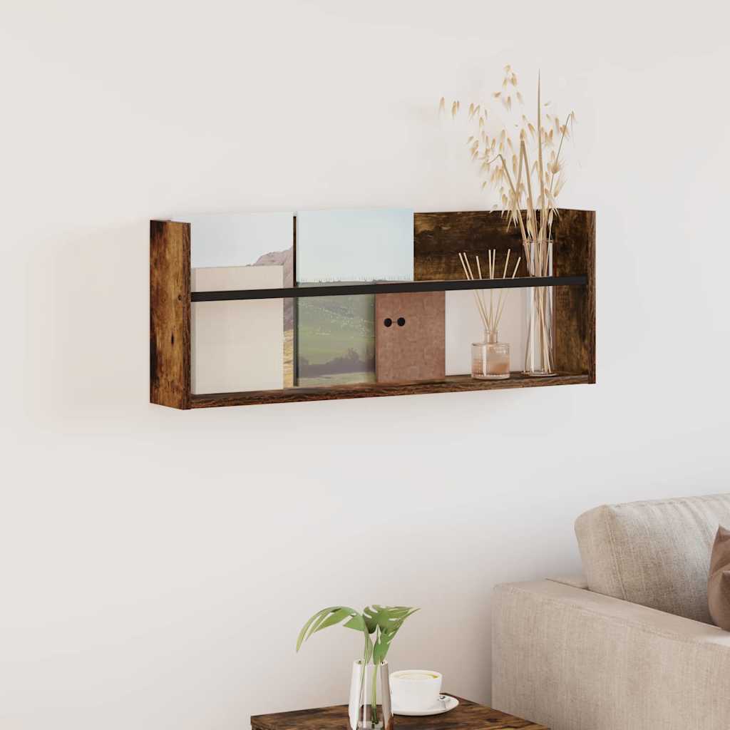 Scaffale per riviste Rovere fumé 80 x 12 x 30 cm 890808