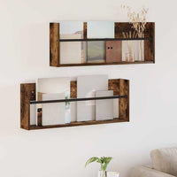 Scaffale per riviste 2 pcs Rovere fumé 80 x 12 x 30 cm 890809