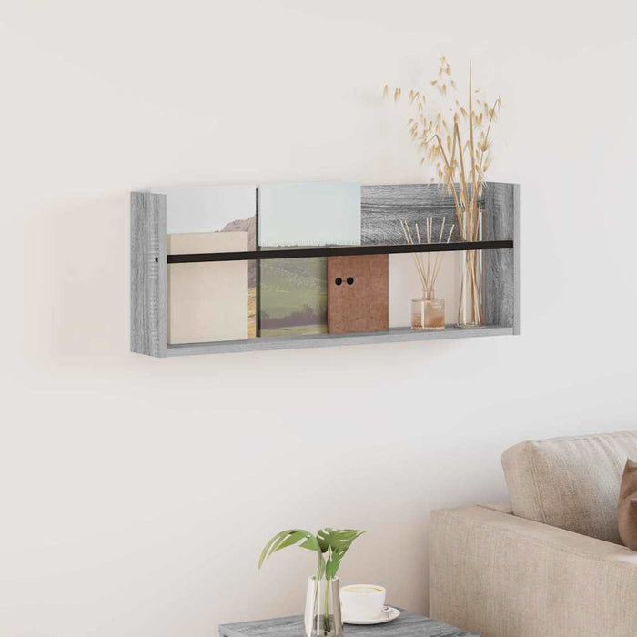 Scaffale per riviste Grigio Sonoma 80 x 12 x 30 cm 890810