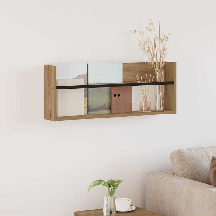 Scaffale per riviste Rovere artigianale 80 x 12 x 30 cm 890814