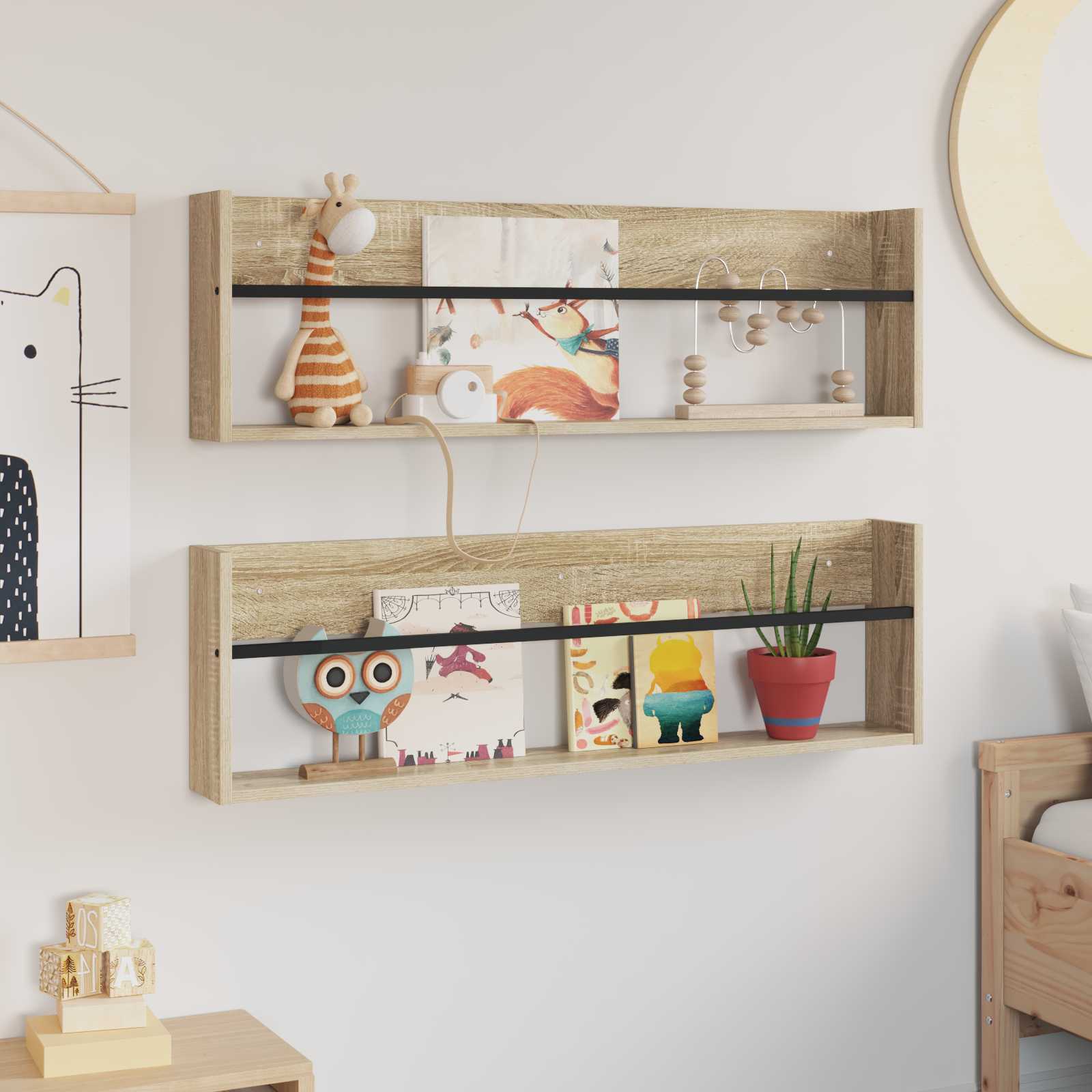 Scaffale per riviste 2 pcs Rovere Sonoma 100 x 12 x 30 cm 890819