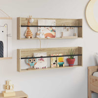 Scaffale per riviste 2 pcs Rovere Sonoma 100 x 12 x 30 cm 890819