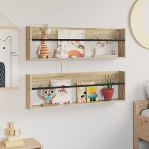 Scaffale per riviste 2 pcs Rovere Sonoma 100 x 12 x 30 cm 890819