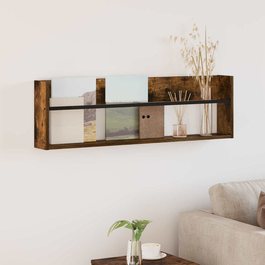 Scaffale per riviste Rovere fumé 100 x 12 x 30 cm 890820