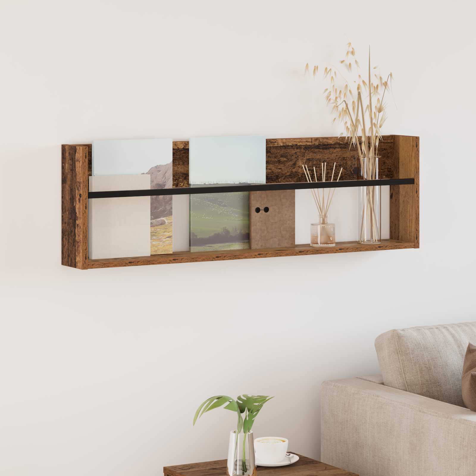 Scaffale per riviste Legno vecchio 100 x 12 x 30 cm 890824