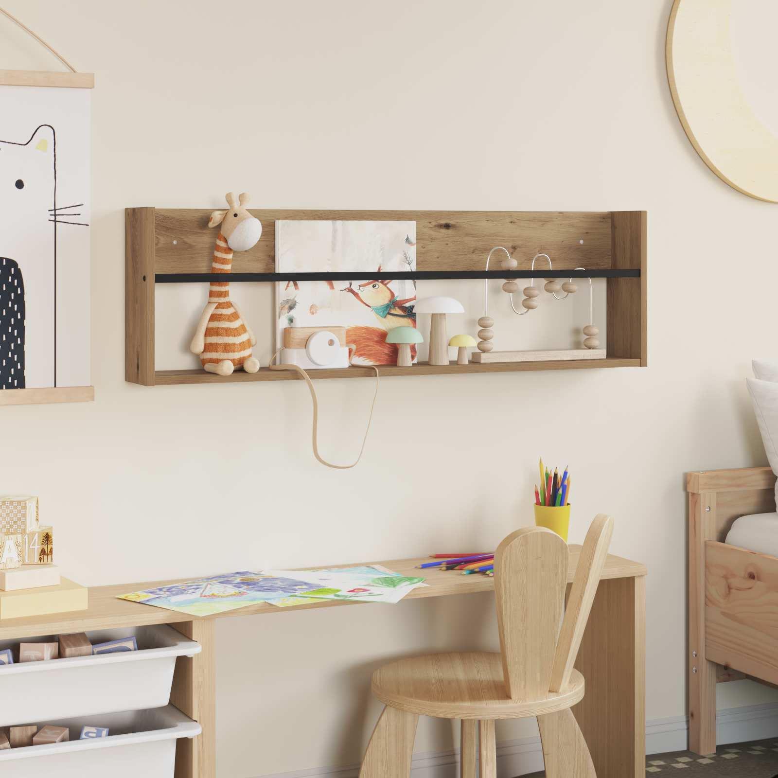 Scaffale per riviste Rovere artigianale 100 x 12 x 30 cm 890826