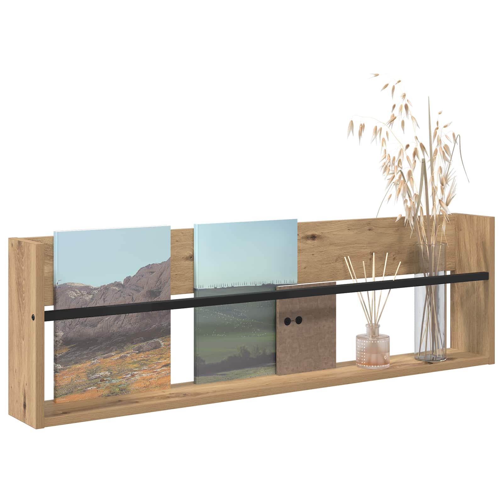 Scaffale per riviste Rovere artigianale 100 x 12 x 30 cm 890826