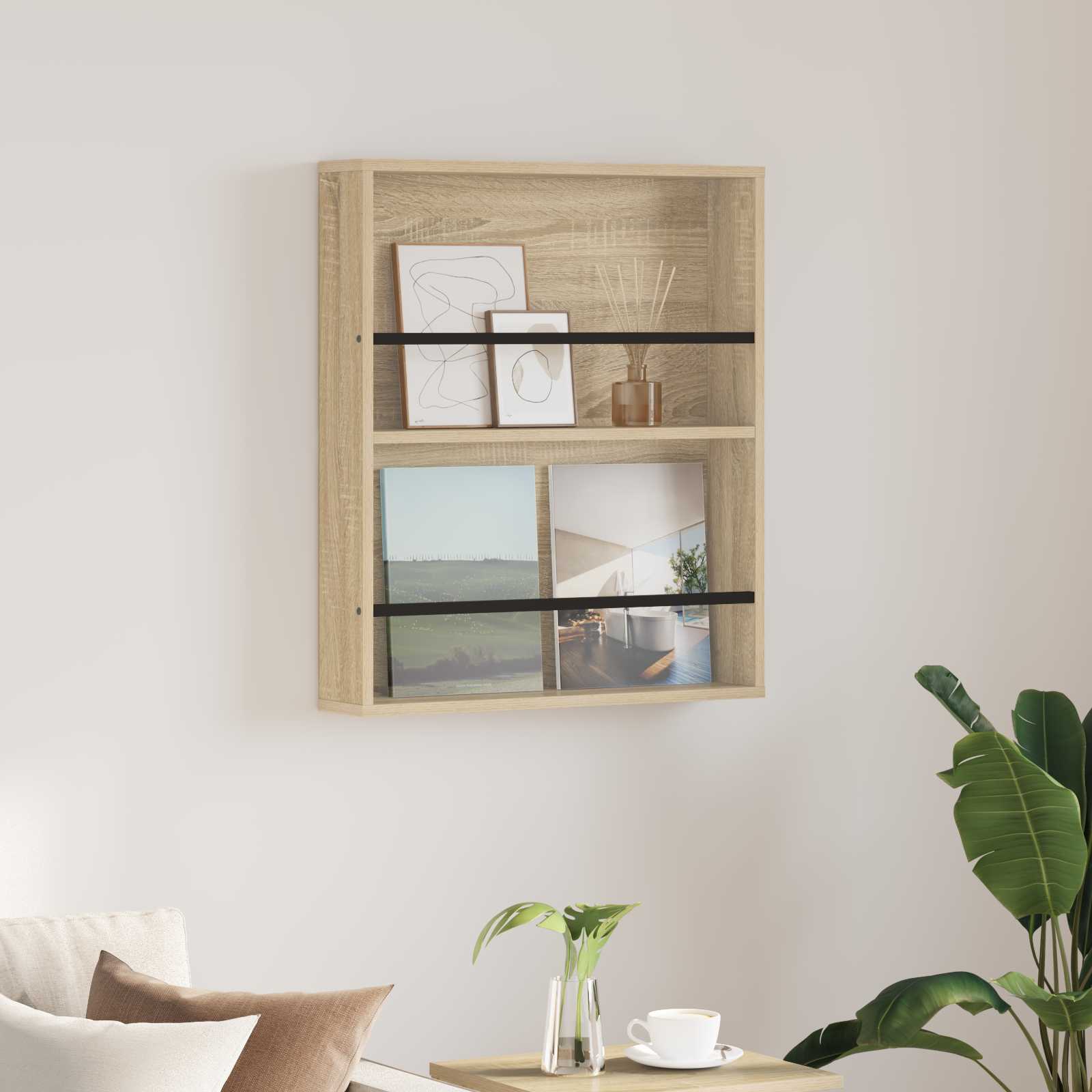Scaffale per riviste Rovere Sonoma 60 x 12 x 70 cm 890830