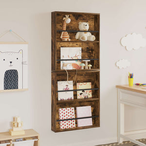 Scaffale per riviste 2 pcs Rovere fumé 60 x 12 x 70 cm 890833