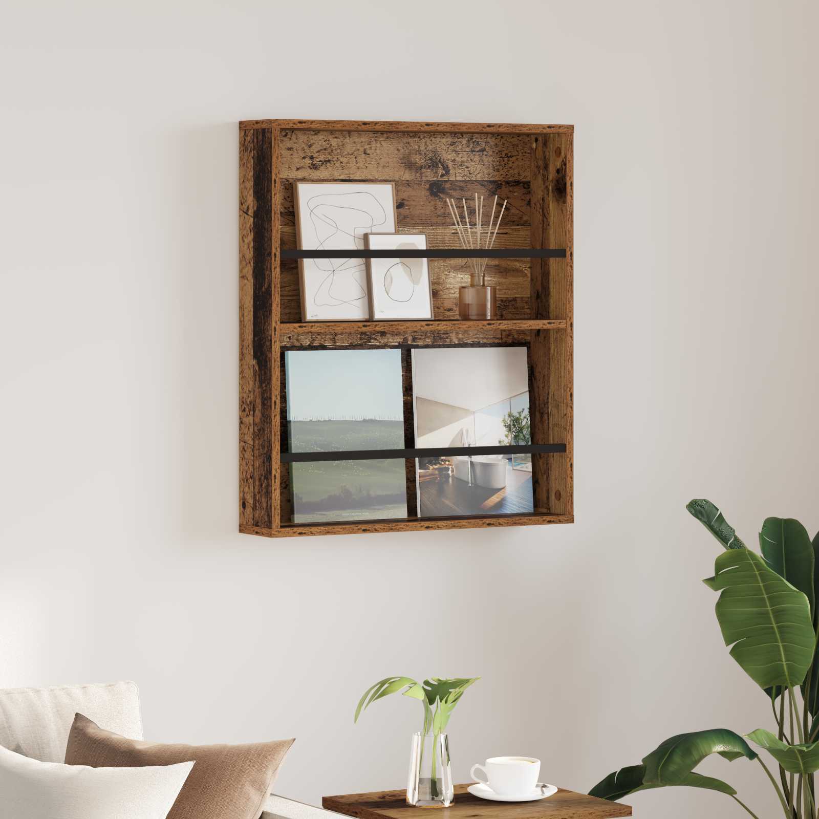 Scaffale per riviste Legno vecchio 60 x 12 x 70 cm 890836