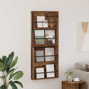 Scaffale per riviste 2 pcs Legno vecchio 60 x 12 x 70 cm 890837