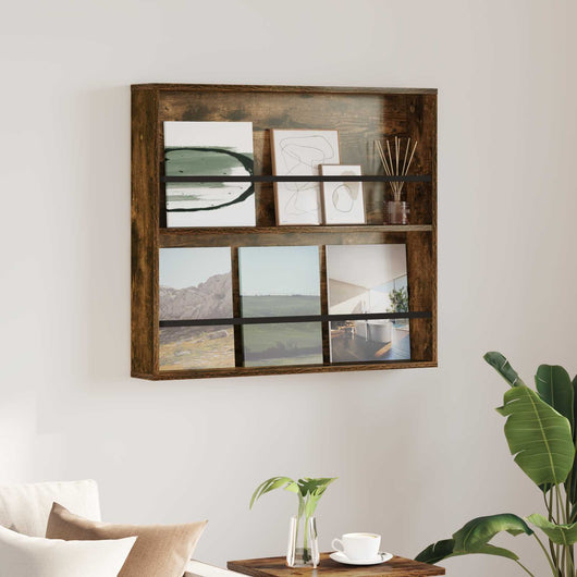 Scaffale per riviste Rovere fumé 80 x 12 x 70 cm 890844