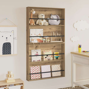 Scaffale per riviste 2 pcs Rovere artigianale 80 x 12 x 70 cm 890851