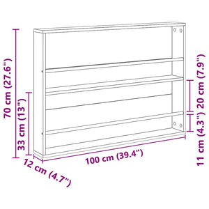 Scaffale per riviste Rovere Sonoma 100 x 12 x 70 cm 890854
