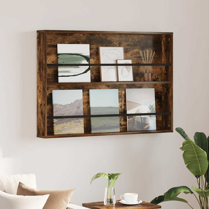 Scaffale per riviste Rovere fumé 100 x 12 x 70 cm 890856