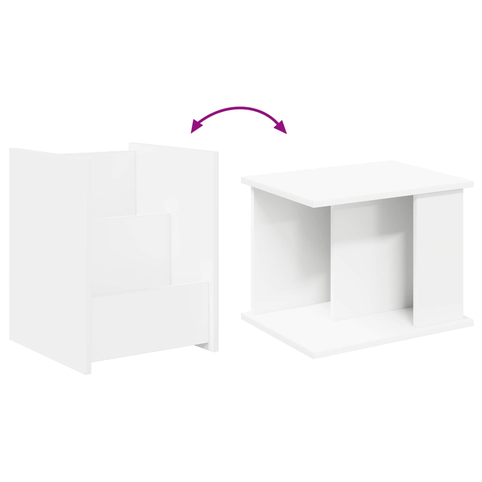 Tavolo laterale Bianco 35 x 35 x 45 cm Legno multistrato 890864