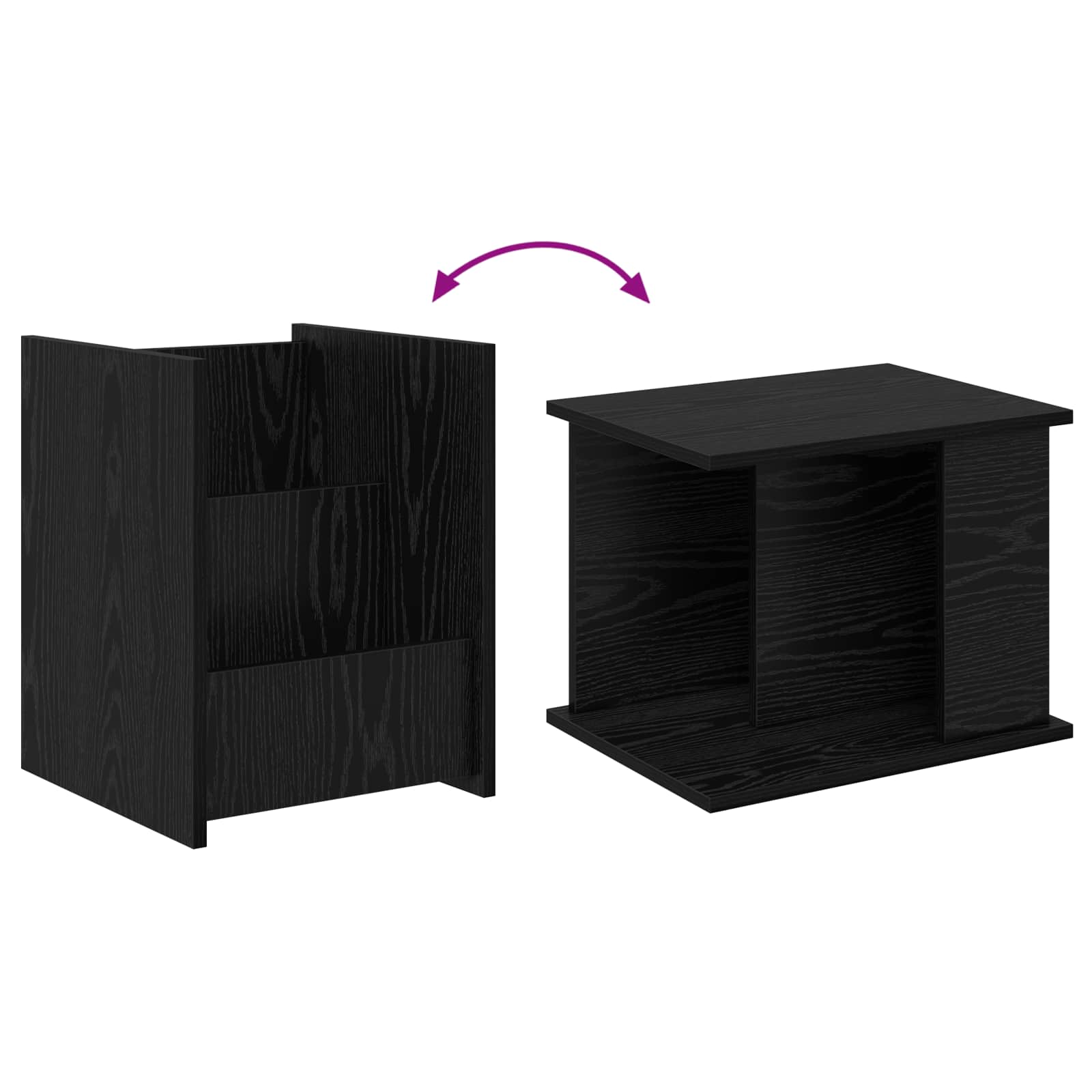 Tavolo laterale Rovere Nero 35 x 35 x 45 cm Legno multistrato 890865