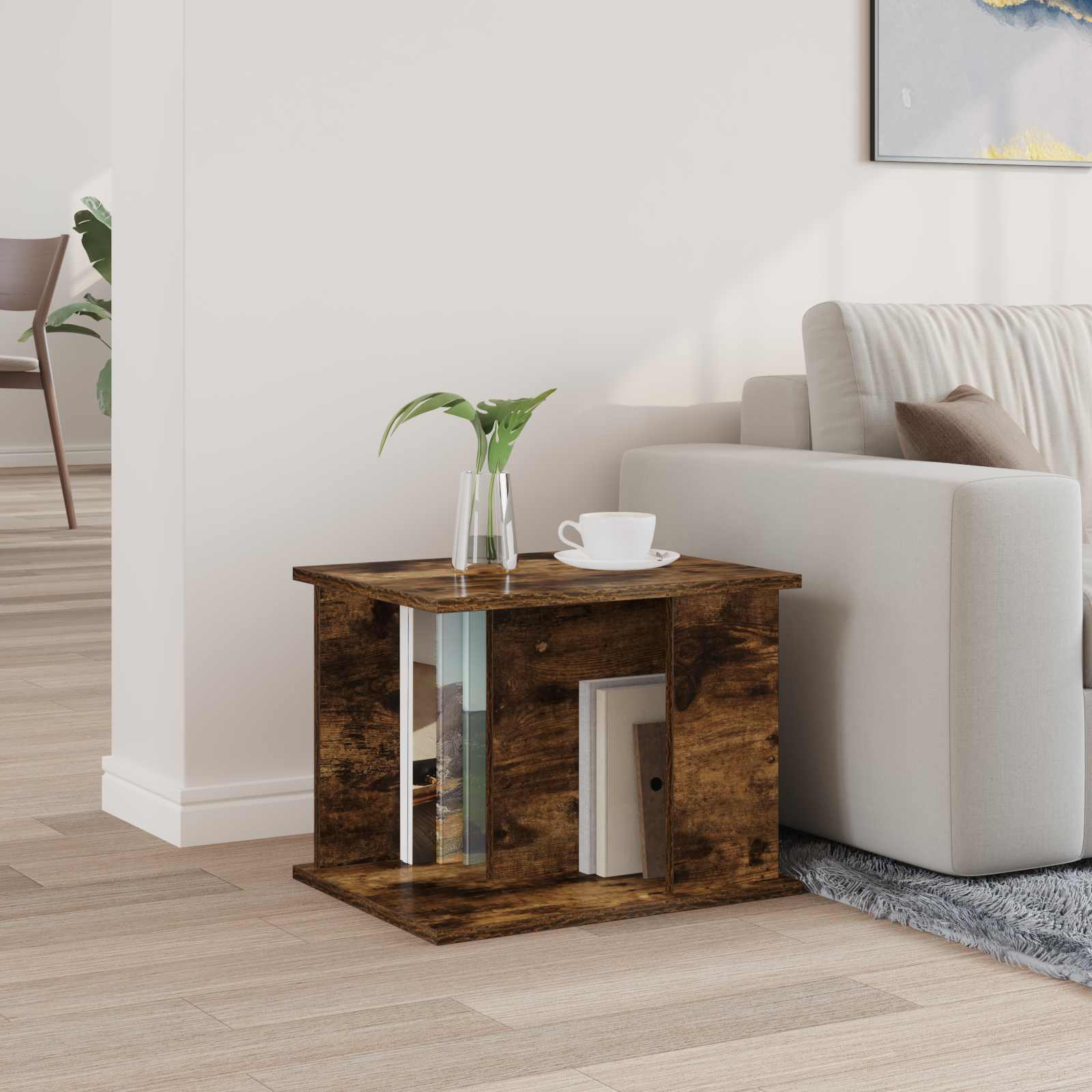 Tavolo laterale Rovere fumé 35 x 35 x 45 cm Legno multistrato 890868