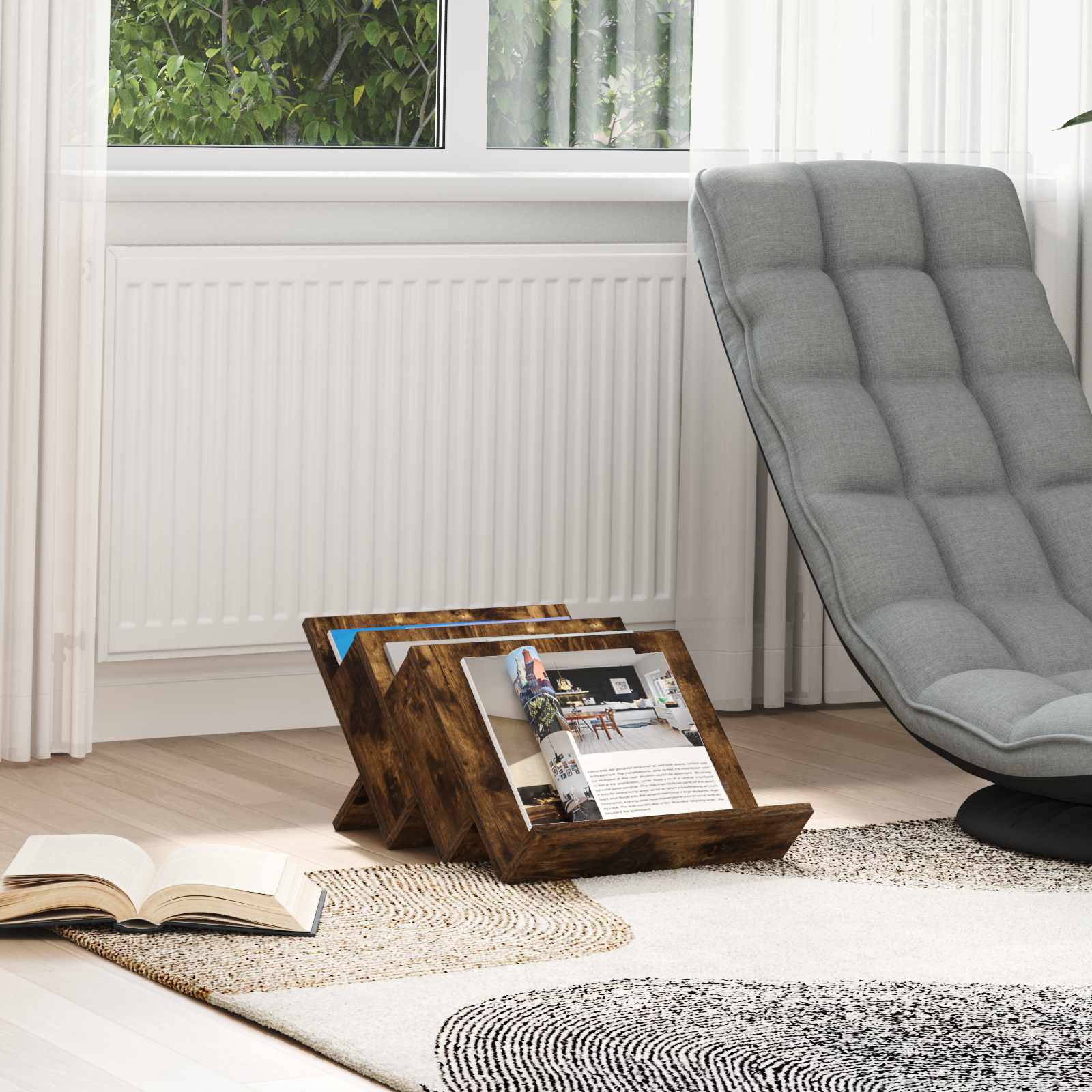 Mobile laterale Rovere fumé 57,5 x 40 x 42 cm Legno multistrato 890876