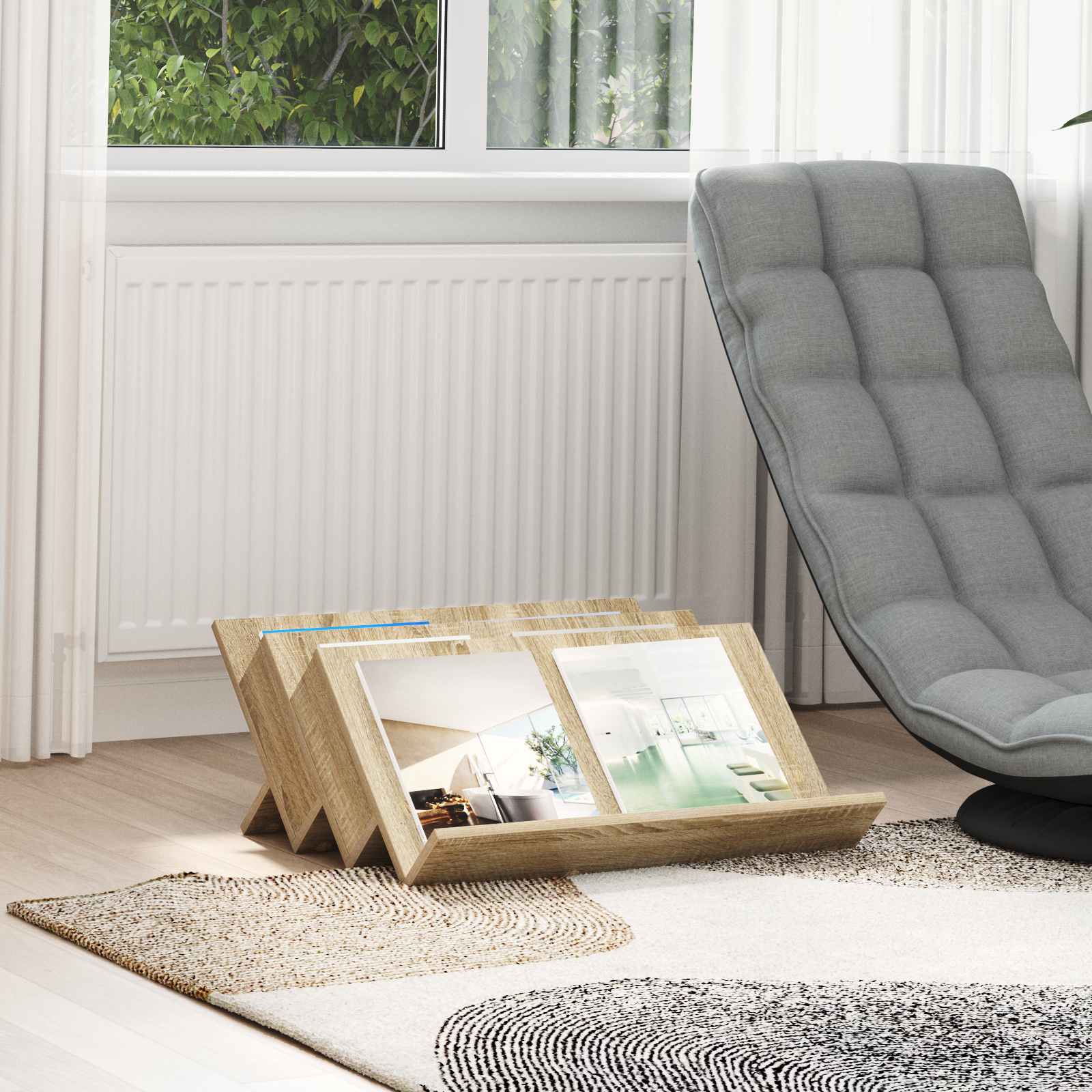 Mobile laterale con lo scaffale Rovere Sonoma 65 x 57,5 x 42 cm 890882