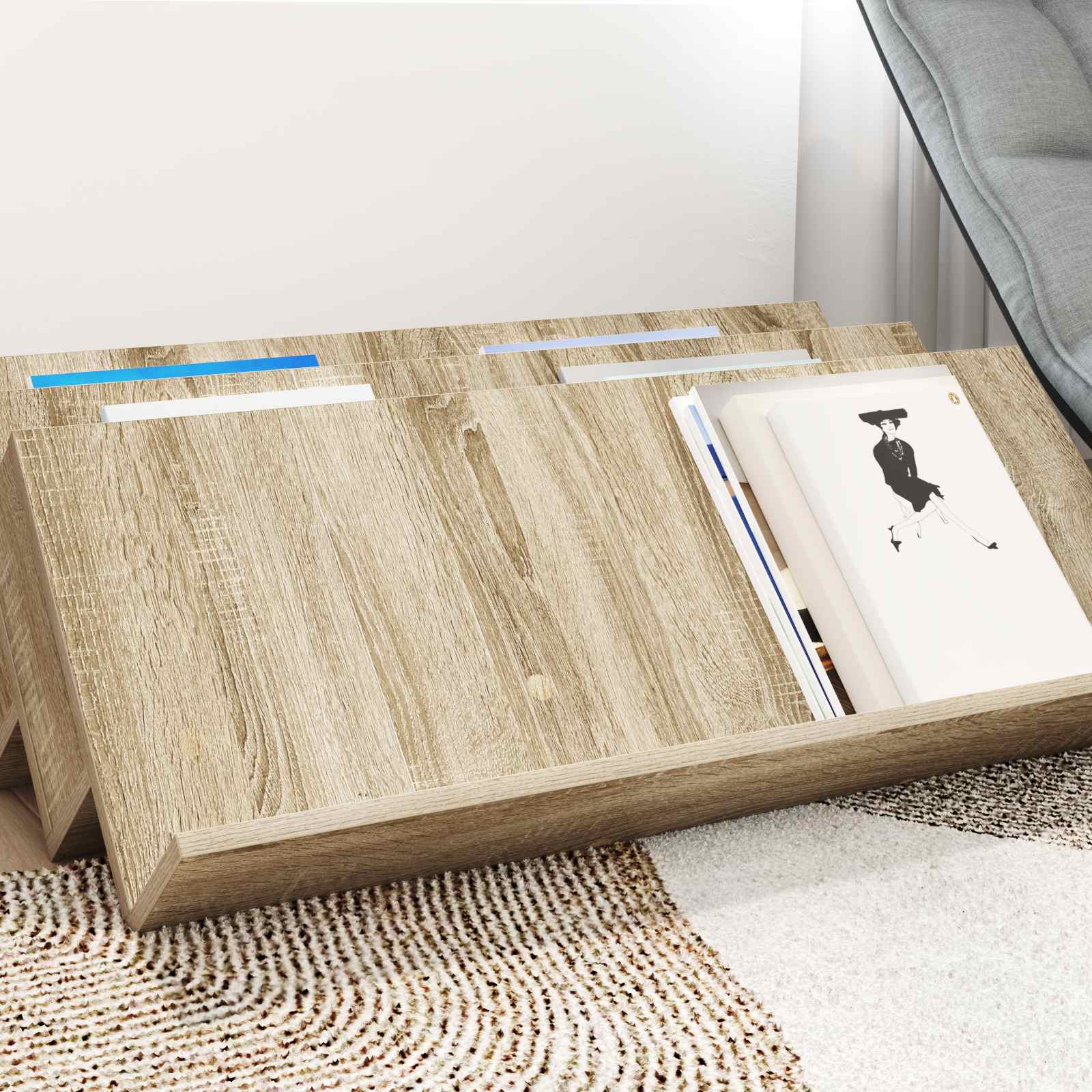 Mobile laterale con lo scaffale Rovere Sonoma 90 x 57,5 x 42 cm 890890