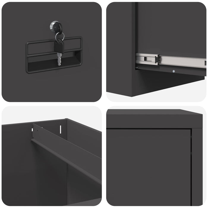 Armadio per File con cassetto 2 pcs Nero 44 x 50 x 106.5 cm 3406154