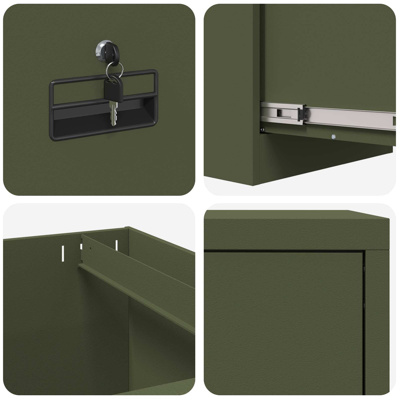 Armadio per File 2 pcs Verde oliva 44 x 50 x 106.5 cm 3406158