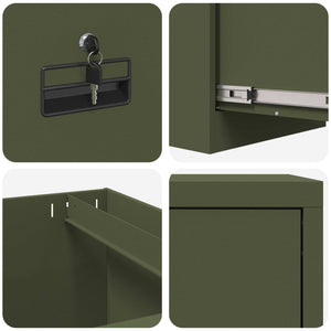 Armadio per File 2 pcs Verde oliva 44 x 50 x 106.5 cm 3406158