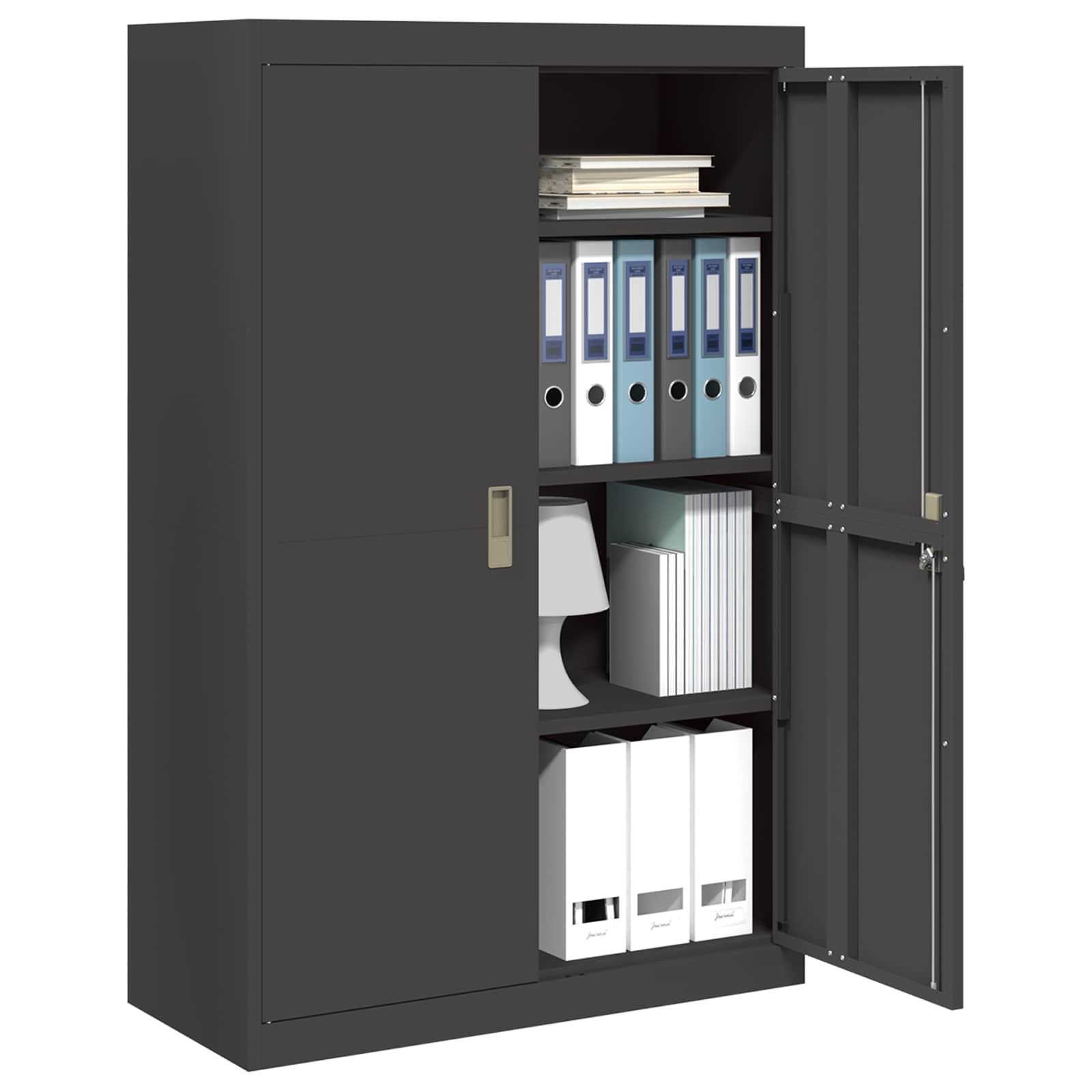 Armadio 2 pcs Nero 90 x 40 x 140 cm Acciaio laminato a freddo 3406160