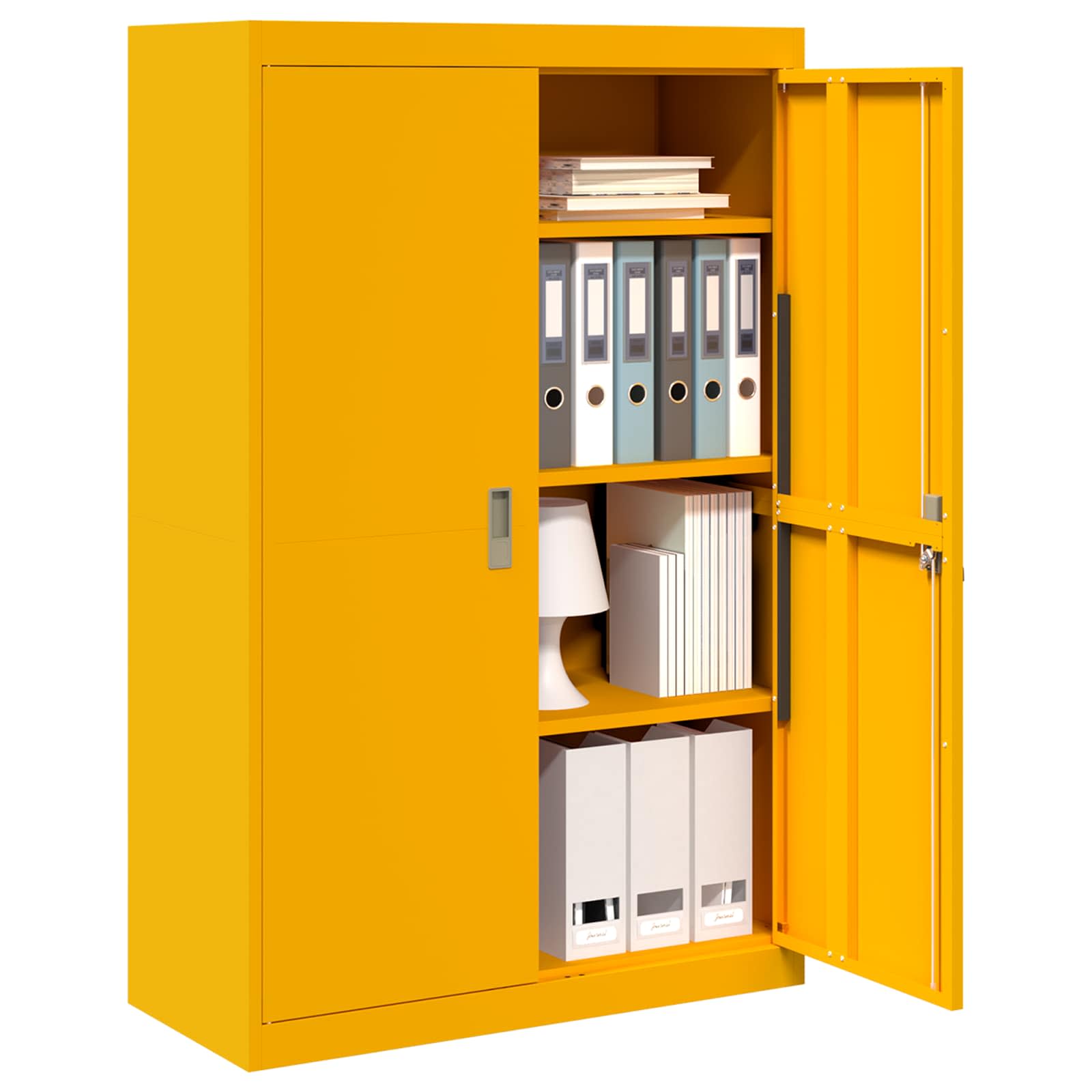Armadio con archiviazione 2 pcs Giallo senape 90 x 40 x 140 cm 3406163